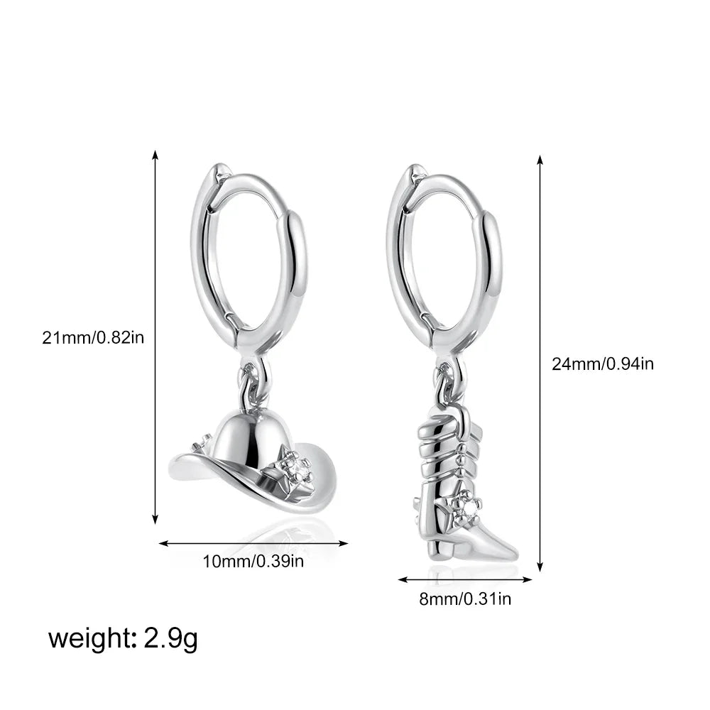 316 Stainless Steel Waterproof Denim Boots Pendant Necklace Cool Cowgirl Cowboy Boot Hat 18K Gold Plated Collar Necklaces Gifts 10