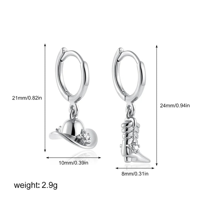 316 Stainless Steel Waterproof Denim Boots Pendant Necklace Cool Cowgirl Cowboy Boot Hat 18K Gold Plated Collar Necklaces Gifts 10