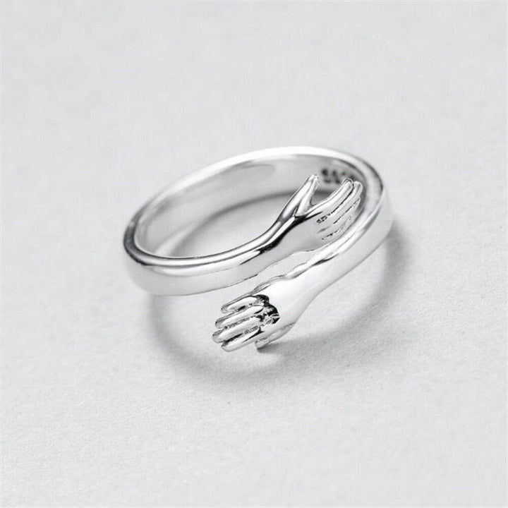 Adjustable Silver Cuddle Ring 0