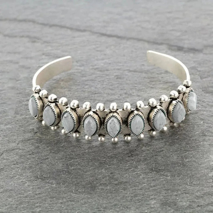 Artificial Turquoise Alloy Open Bracelet 4