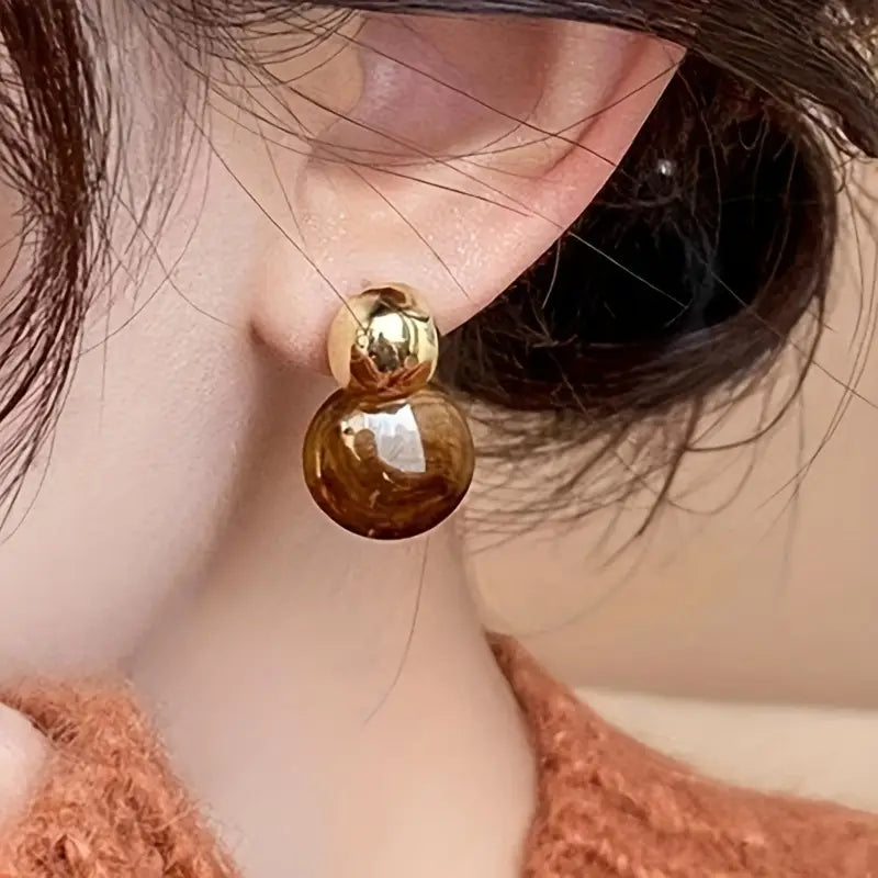 Aurélie Amber Drop Earrings | Gold 1