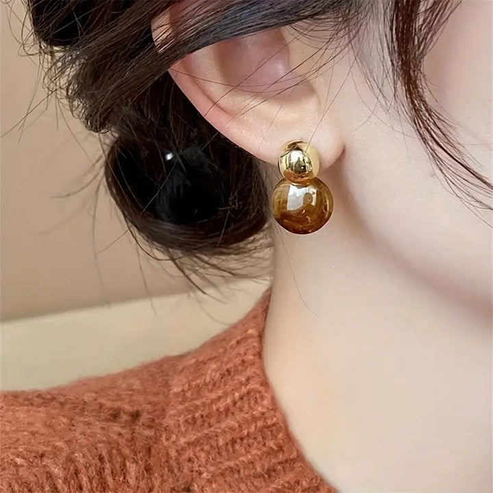 Aurélie Amber Drop Earrings | Gold 2