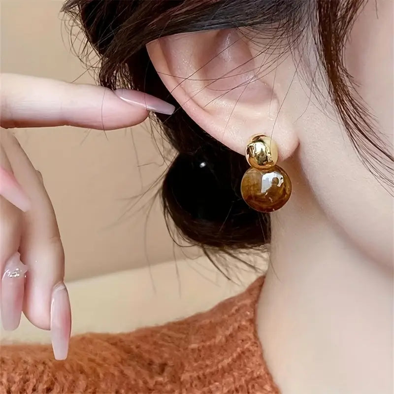 Aurélie Amber Drop Earrings | Gold 3