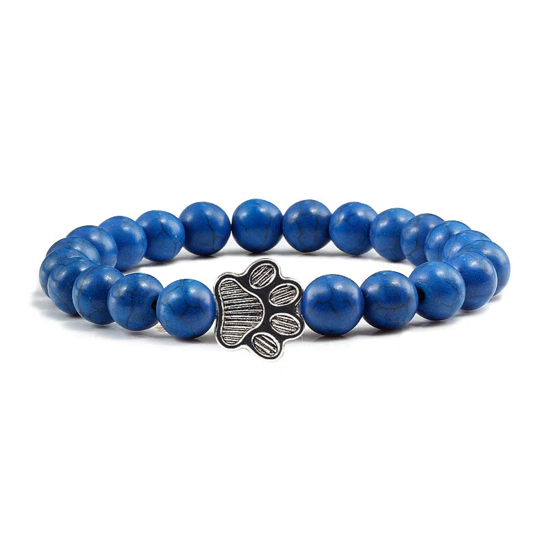 Beaded Paw Bracelet – Natural Stone Design 11