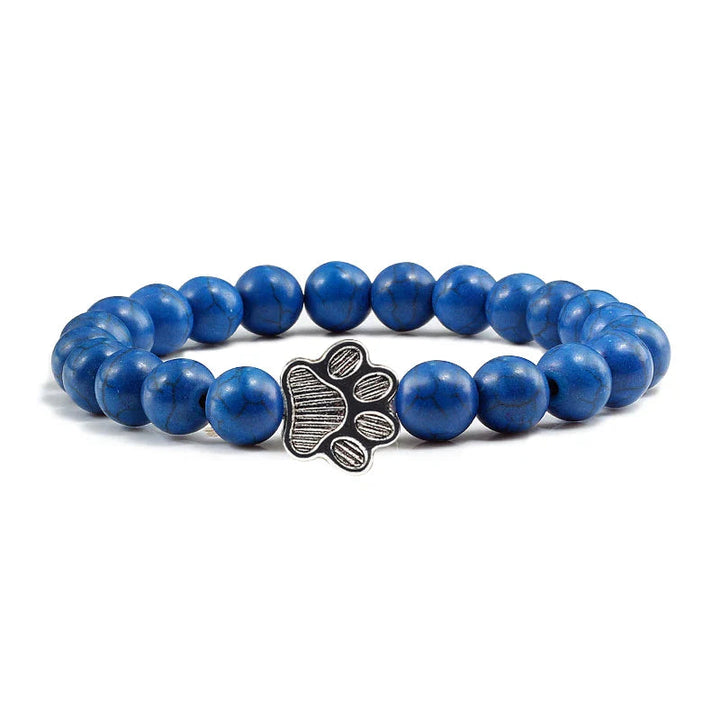 Beaded Paw Bracelet – Natural Stone Design 11