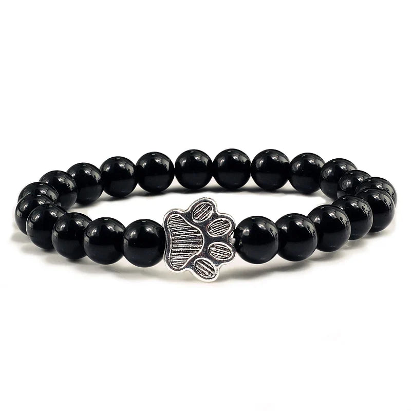 Beaded Paw Bracelet – Natural Stone Design 13