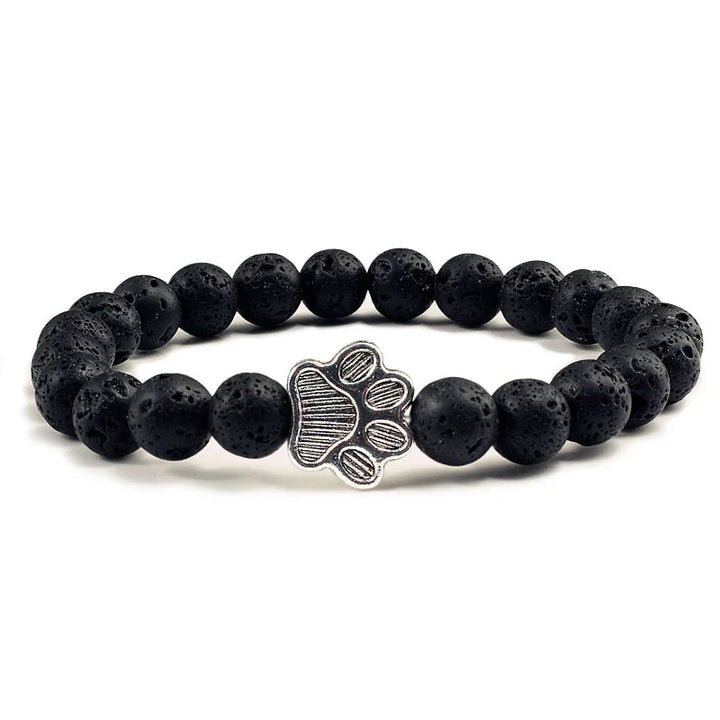 Beaded Paw Bracelet – Natural Stone Design 3