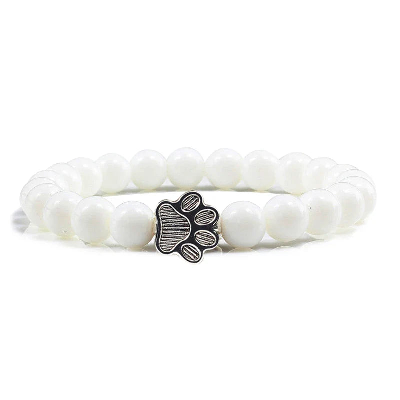 Beaded Paw Bracelet – Natural Stone Design 5