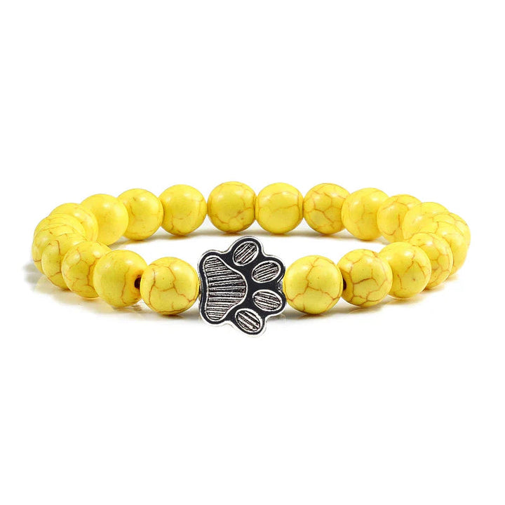 Beaded Paw Bracelet – Natural Stone Design 6