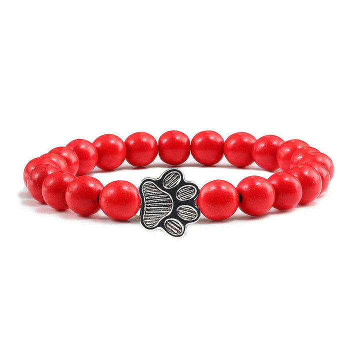 Beaded Paw Bracelet – Natural Stone Design 7