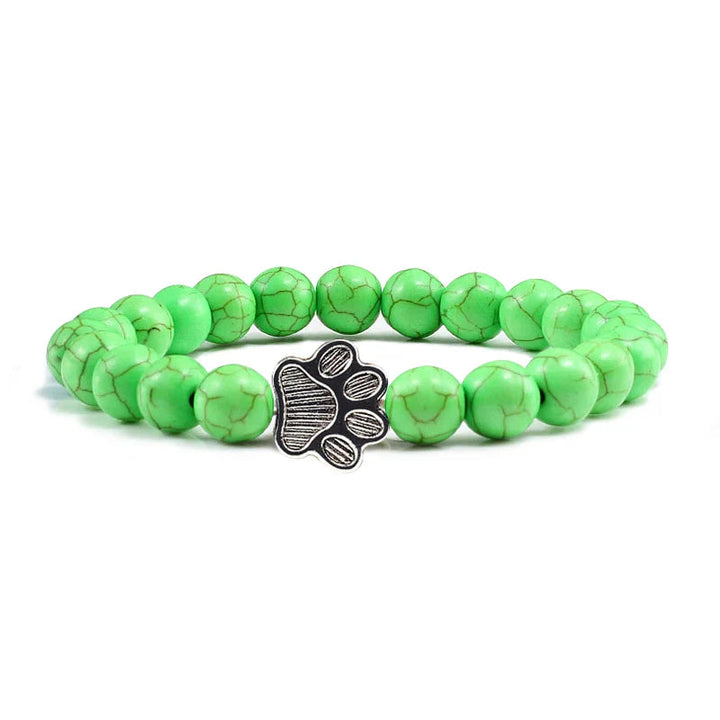 Beaded Paw Bracelet – Natural Stone Design 8