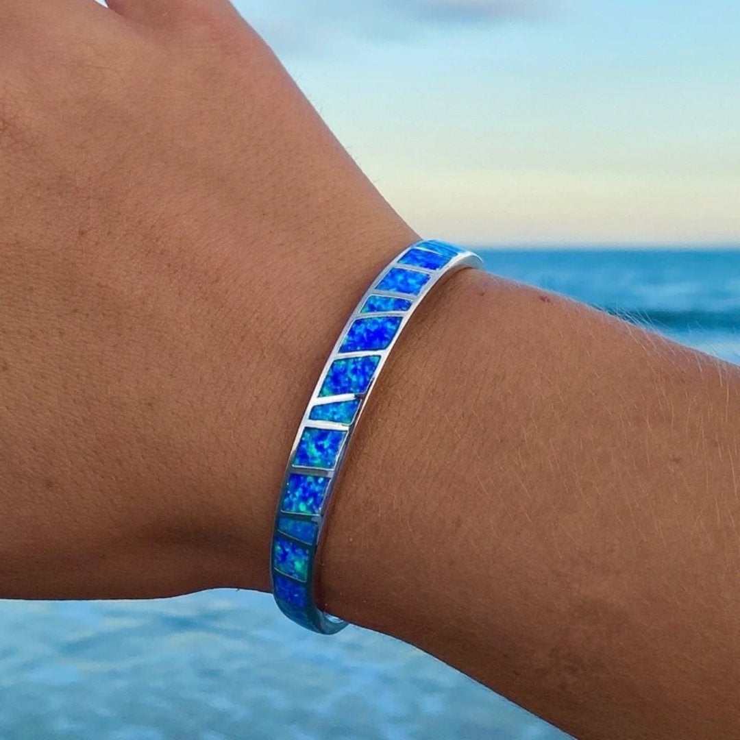 Blue and Silver Opal Bracelet 0