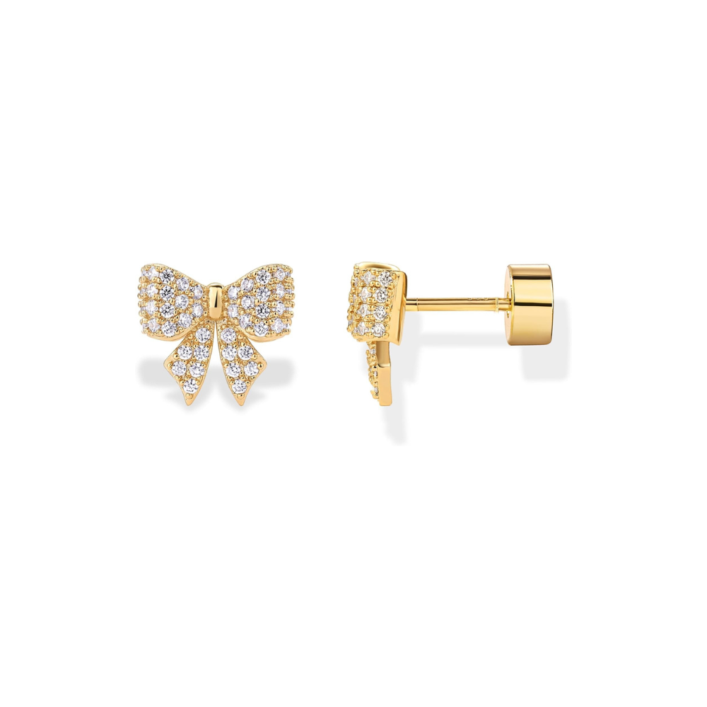 Bow Motif Earrings | Gold 0