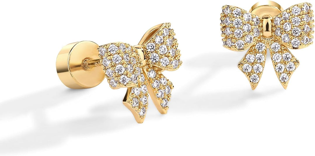 Bow Motif Earrings | Gold 1