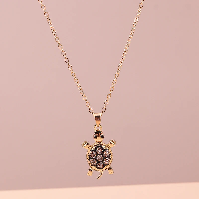 Cartoon Crystal Turtle Necklace for Women Girls Party Festival Jewelry Decoration 0