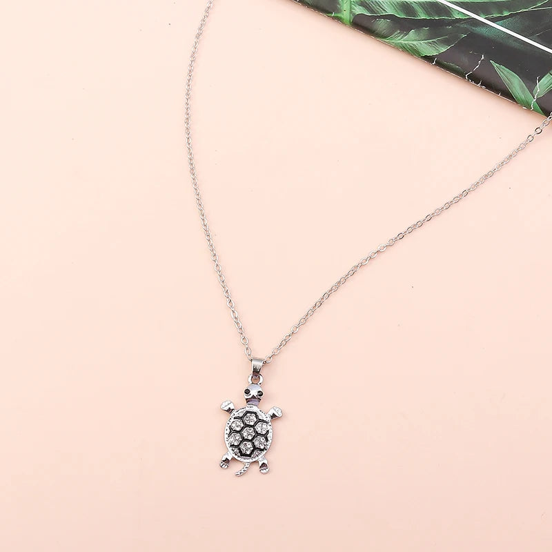 Cartoon Crystal Turtle Necklace for Women Girls Party Festival Jewelry Decoration 3