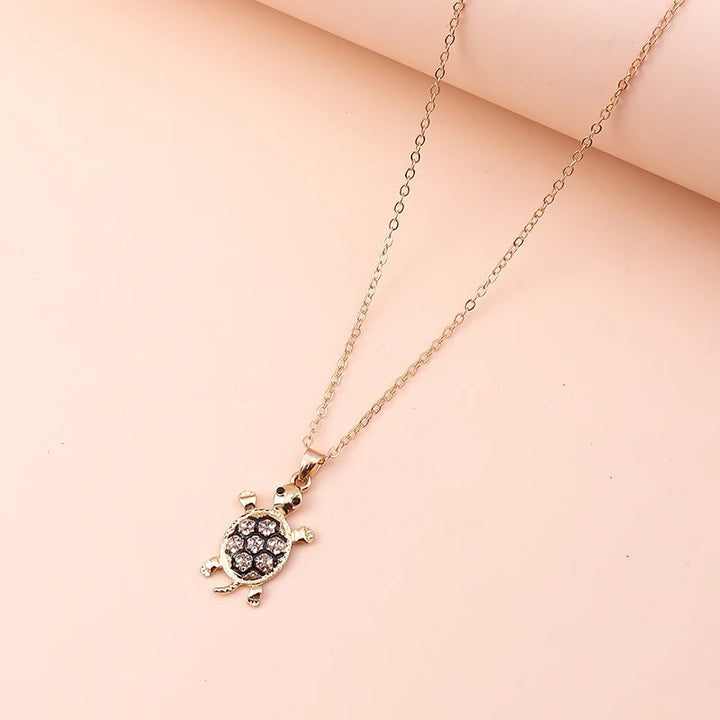 Cartoon Crystal Turtle Necklace for Women Girls Party Festival Jewelry Decoration 4
