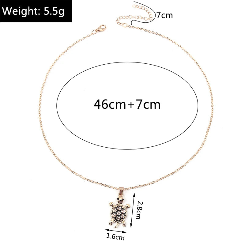 Cartoon Crystal Turtle Necklace for Women Girls Party Festival Jewelry Decoration 5