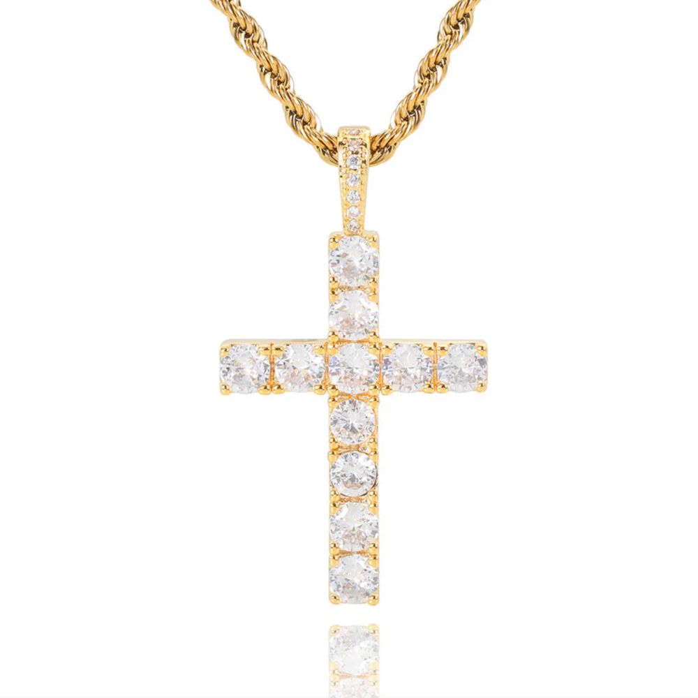 Classic Diamond Cross Necklace 0
