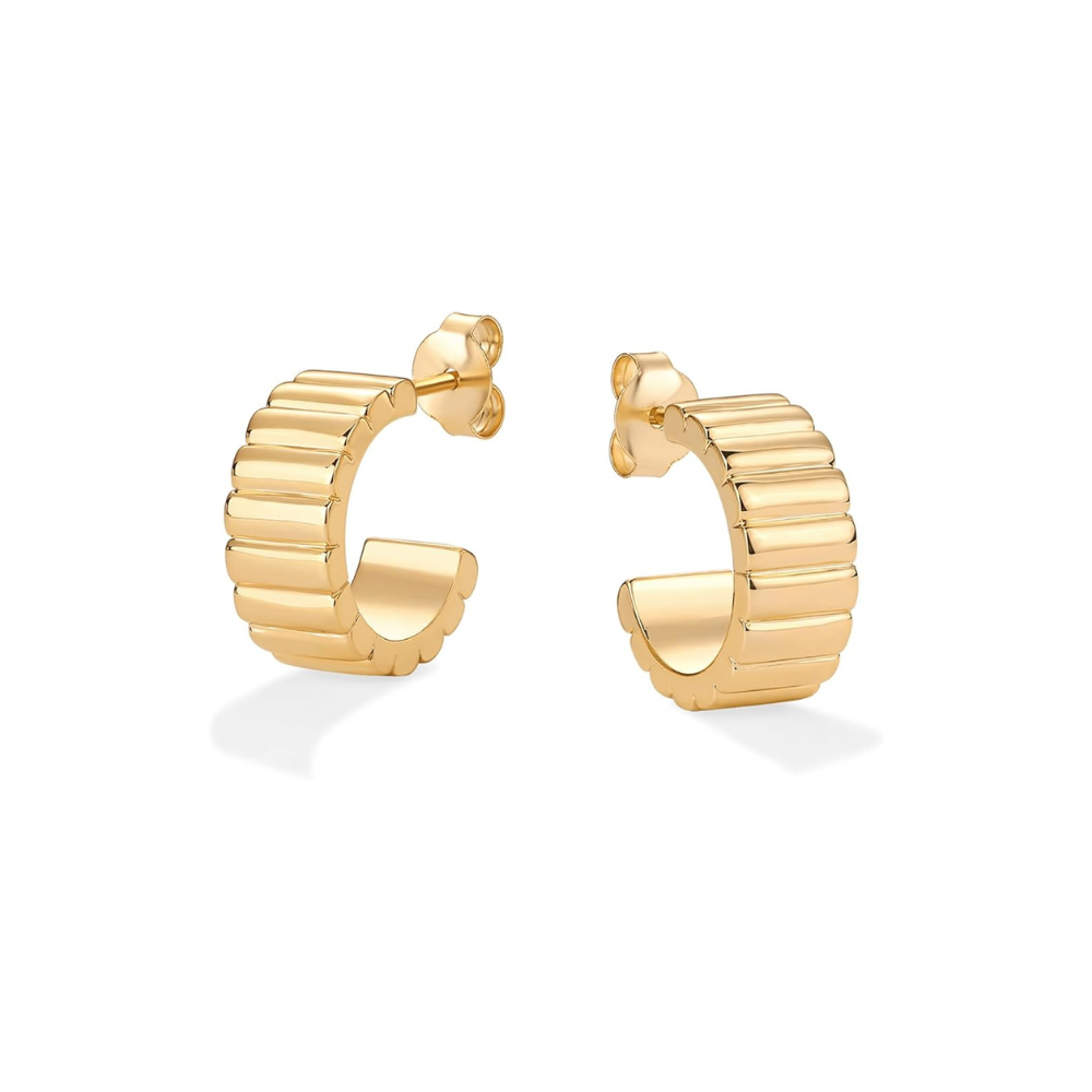 Classic Ridge Earrings | Gold 0