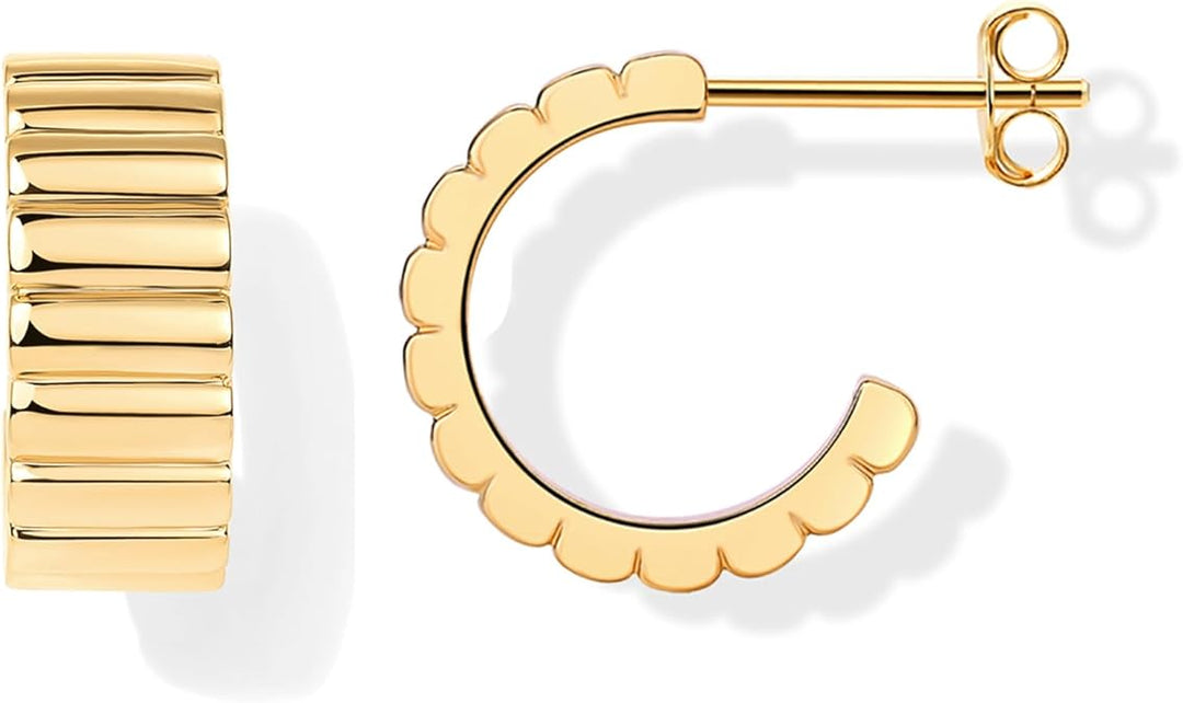 Classic Ridge Earrings | Gold 1