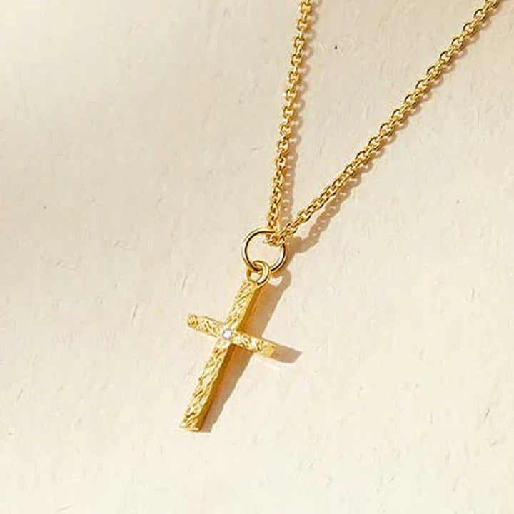 Cross Initial Necklace Set | Gold 3