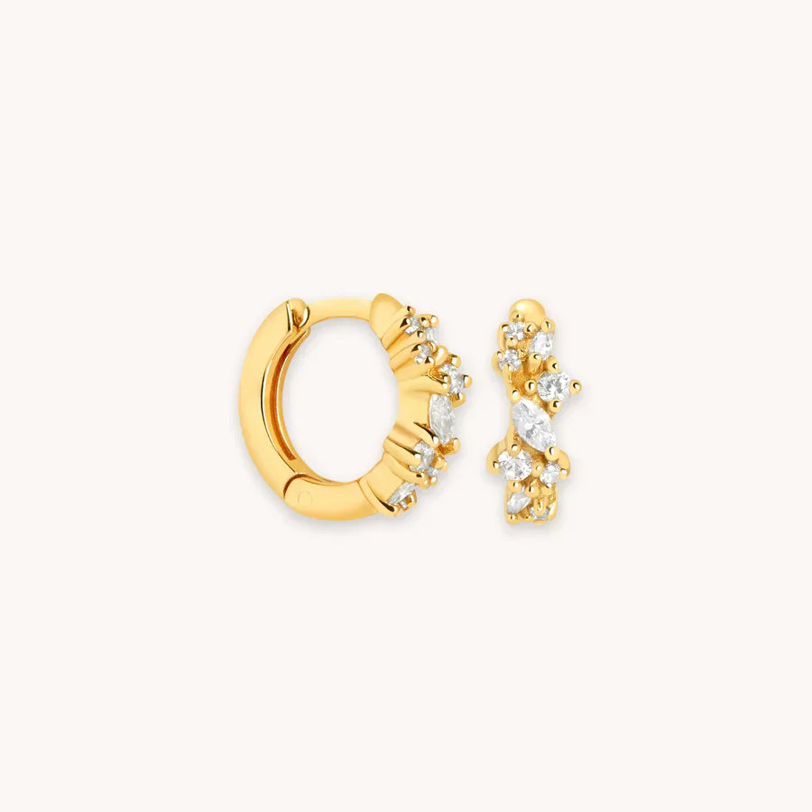 Crystal Cluster Huggies | Gold 0