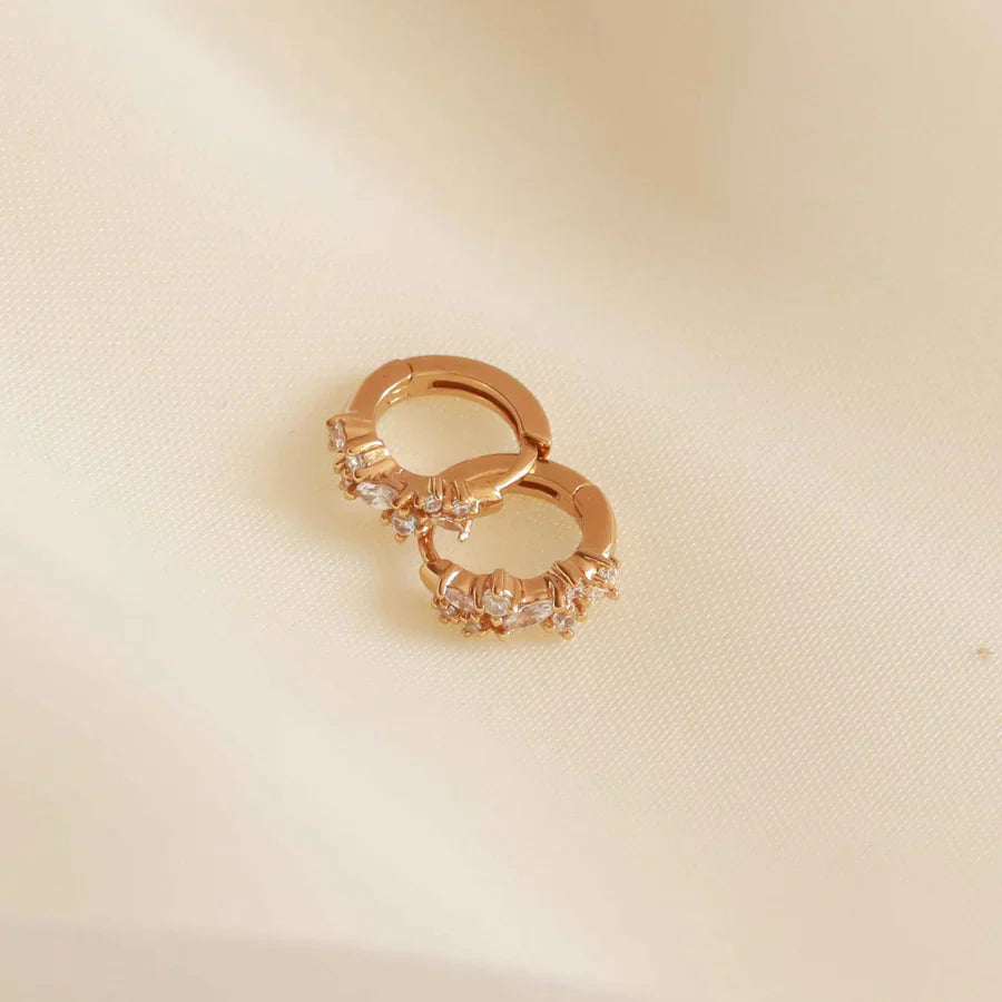 Crystal Cluster Huggies | Gold 1