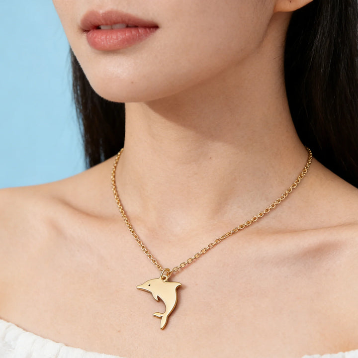 Cute Dolphin Whale Octopus Pendant Necklaces for Women Stainless Steel Marine Animals Charms Neck Chain Choker Fashion Jewelry 1