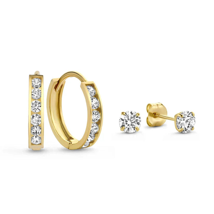 Dara Brillane Stone Earrings Set | Gold 0