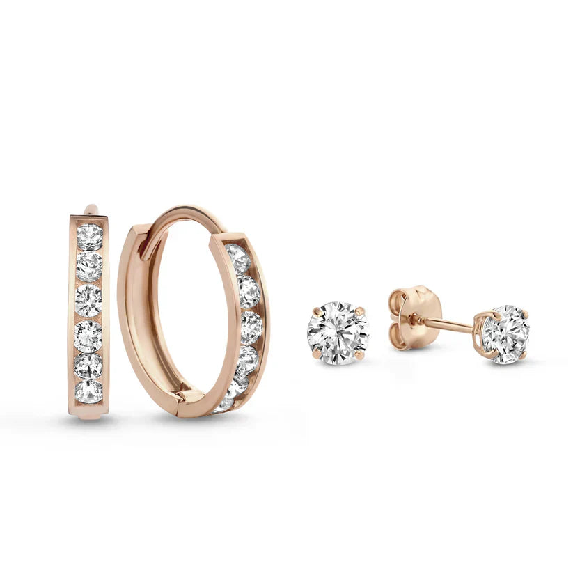 Dara Brillane Stone Earrings Set | Gold 2