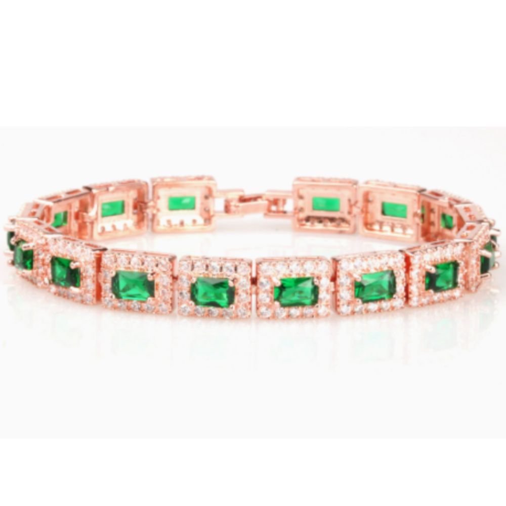 Emerald Green Statement Gold Bracelet 0