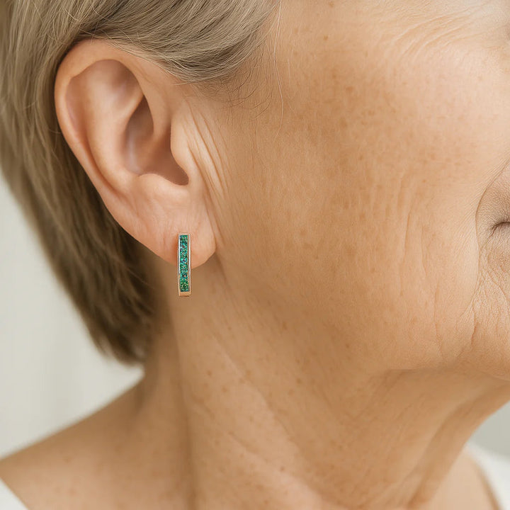 Emerald and Diamond Earrings in Gold 1
