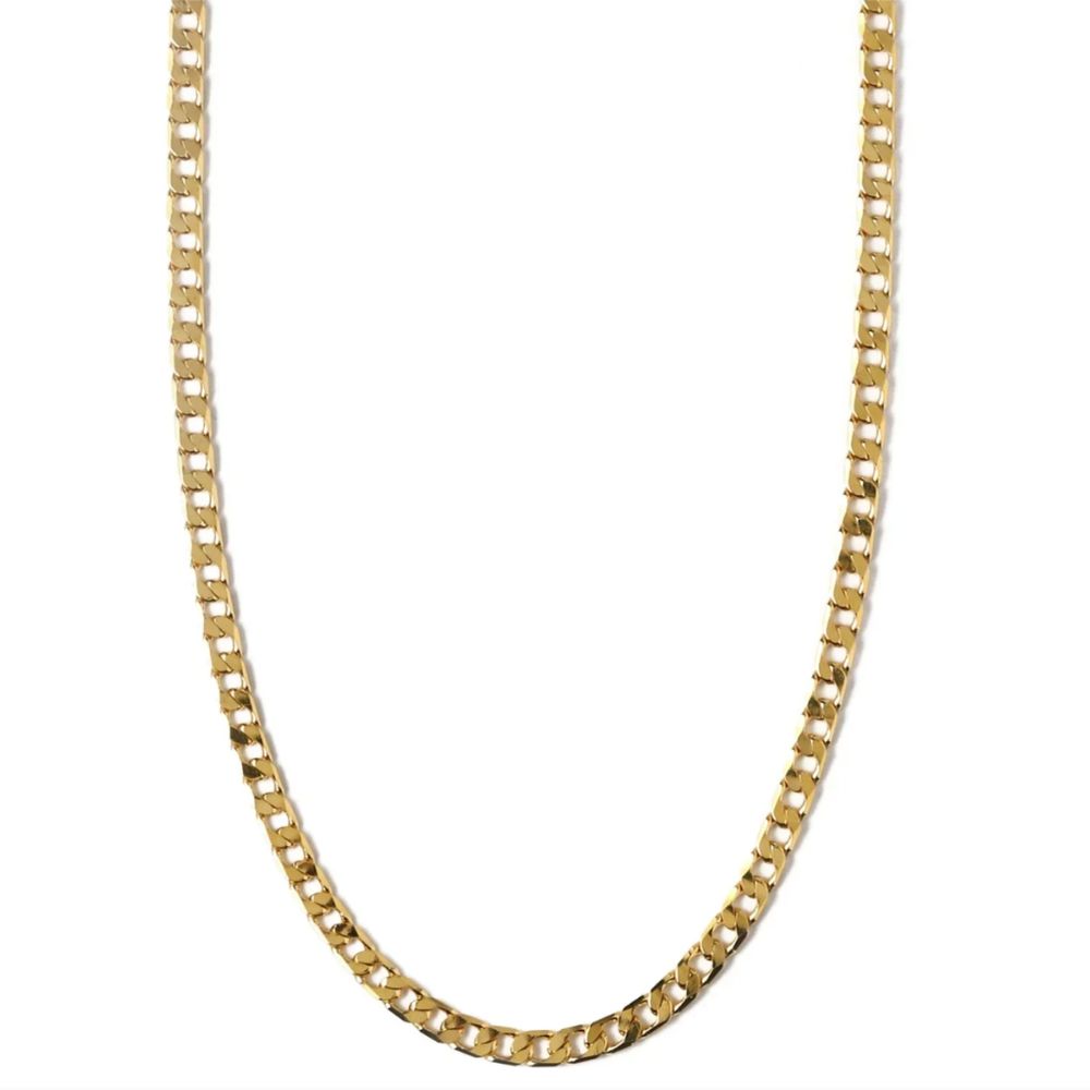Flat Link Curb Chain Necklace 0