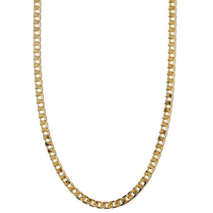 Flat Link Curb Chain Necklace | Gold 0