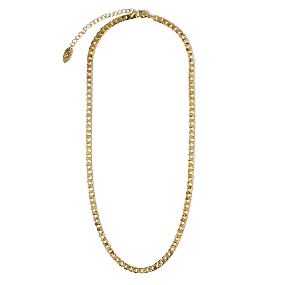 Flat Link Curb Chain Necklace | Gold 1
