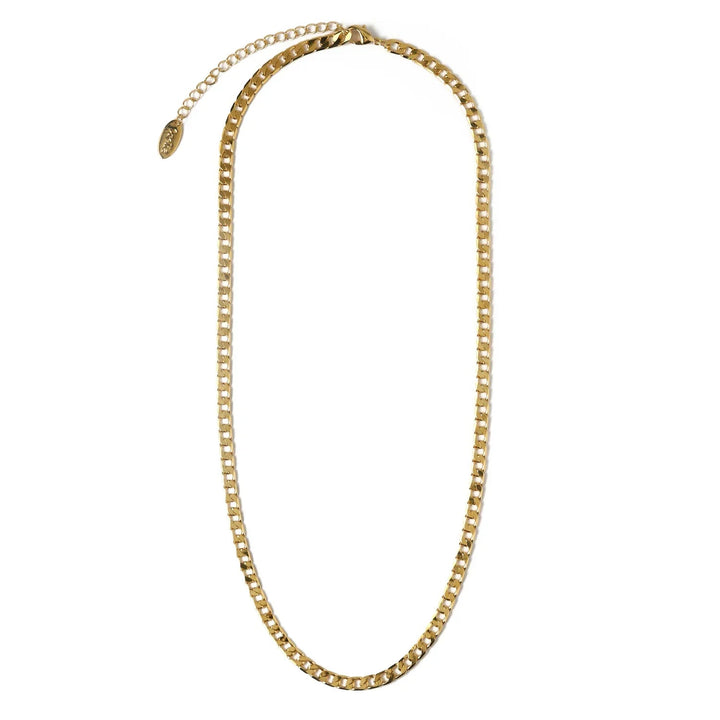 Flat Link Curb Chain Necklace | Gold 1
