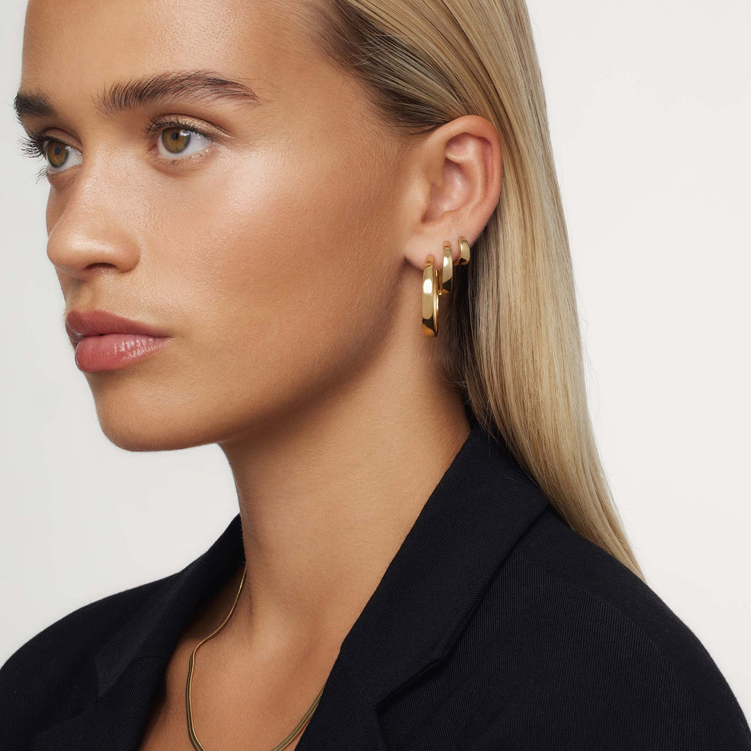 Gia Statement Hoops | Gold 3