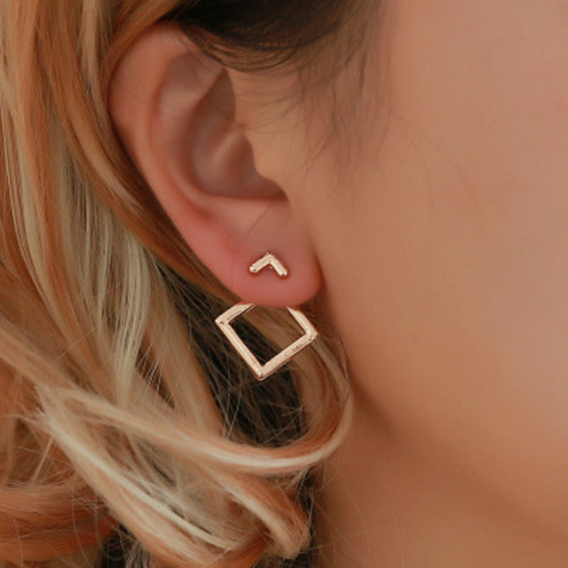 Gold-Plated Earrings with Multiple Layers 0