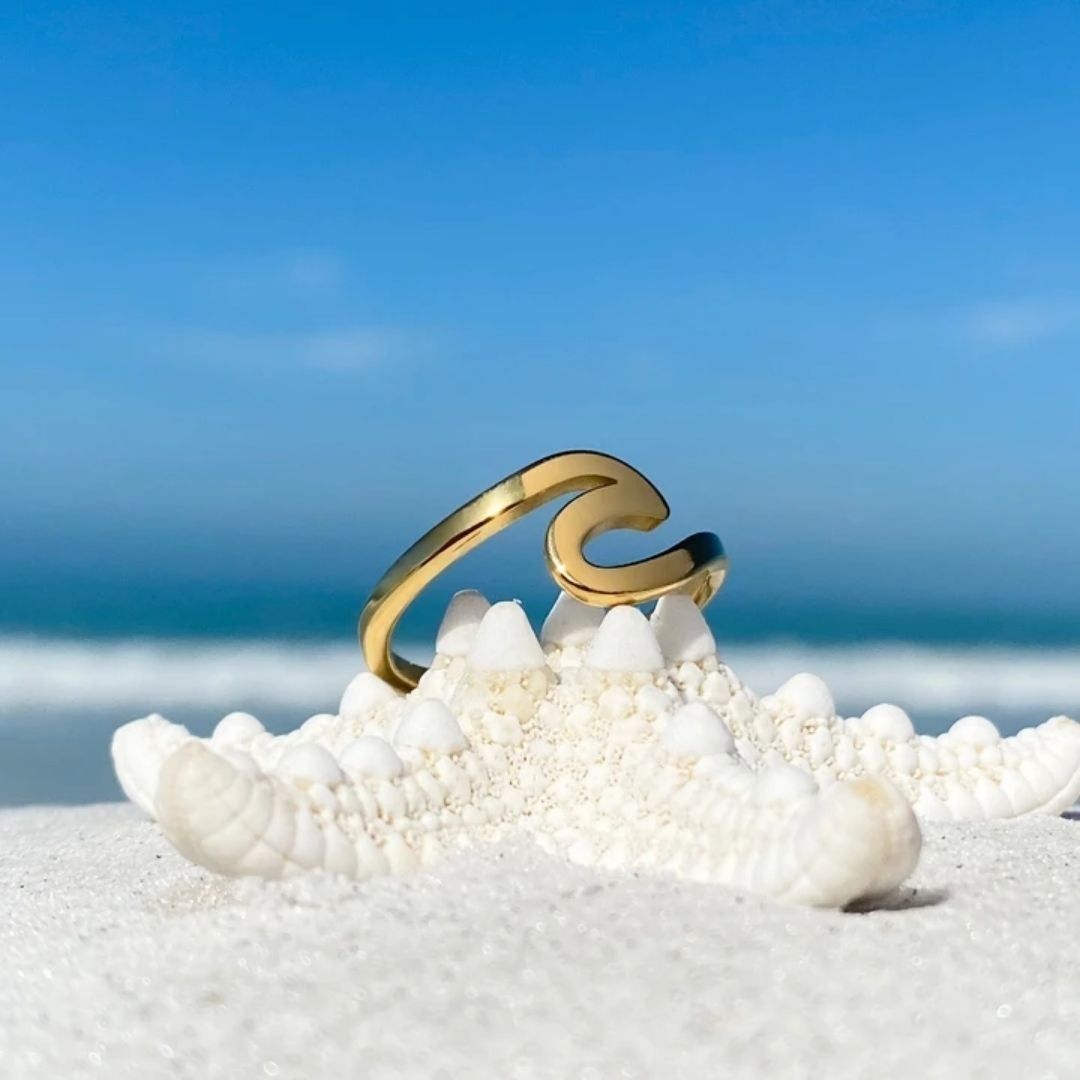 Gold Sea Wave Ring 0