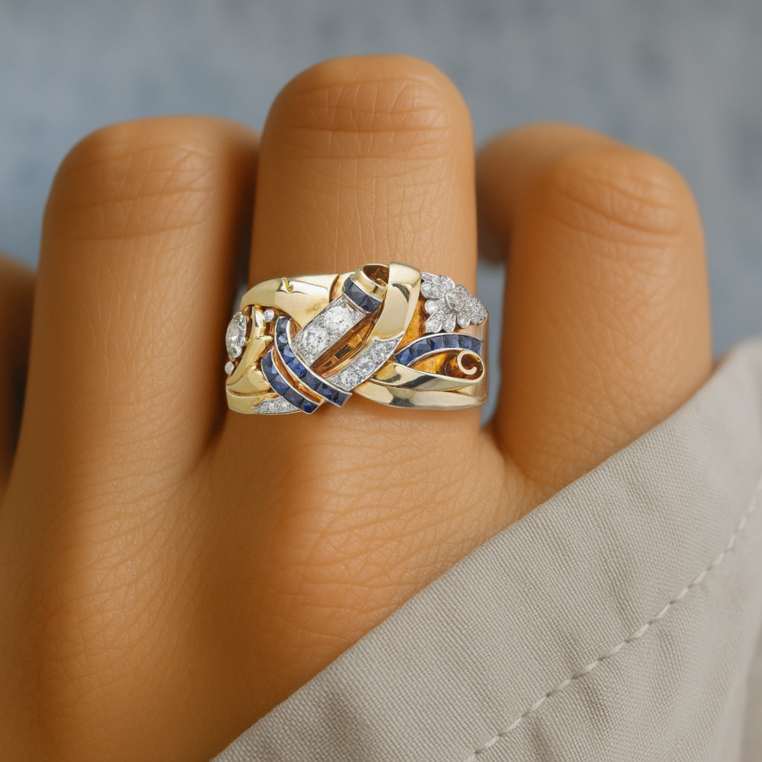 Gold Vintage Zirconia Ring 0