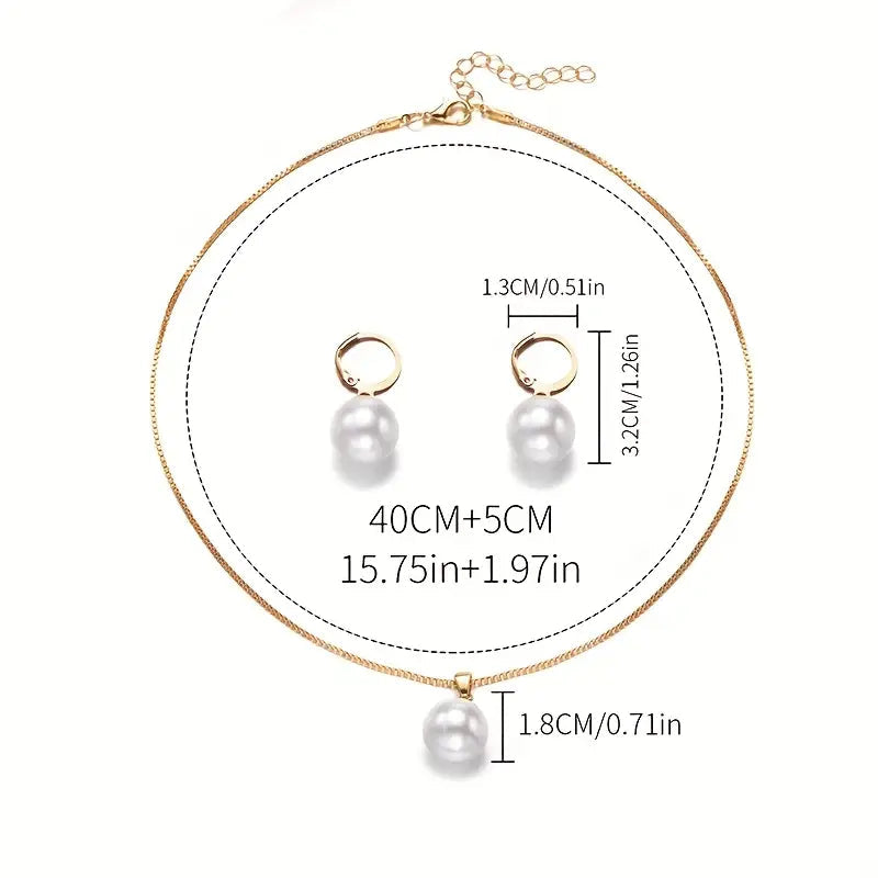 Golden Grace Pearl Jewelry Set | Gold 7