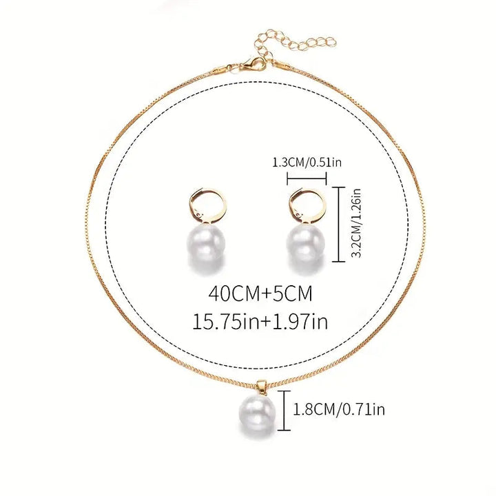 Golden Grace Pearl Jewelry Set | Gold 7