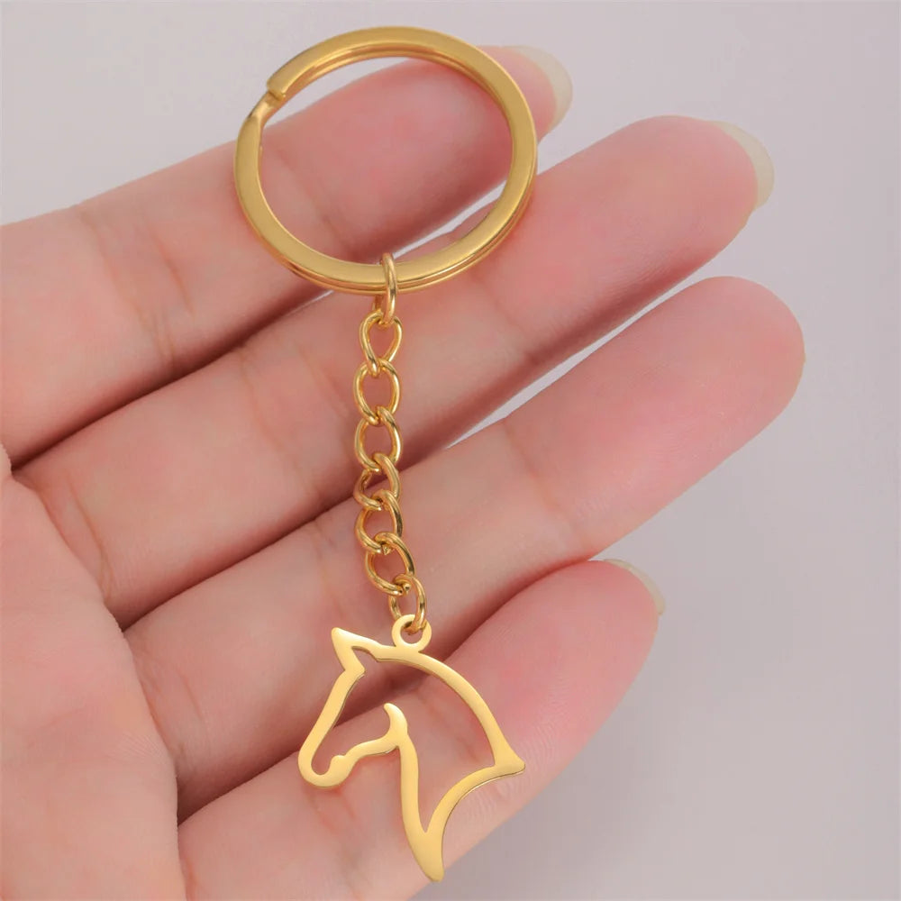 Horeto | Stainless Steel Horse Head Keychain 1