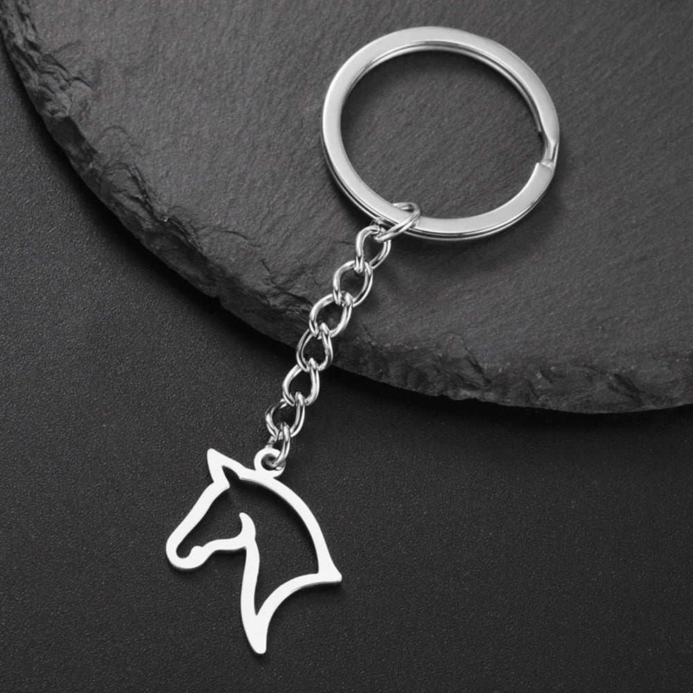 Horeto | Stainless Steel Horse Head Keychain 2