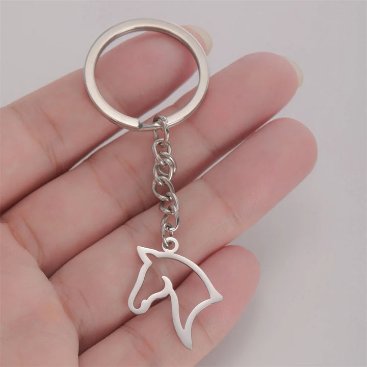 Horeto | Stainless Steel Horse Head Keychain 3