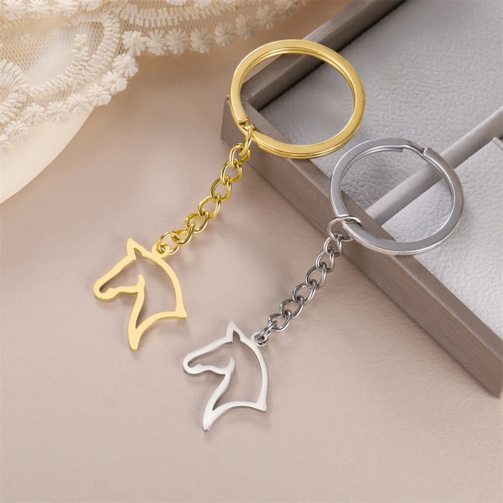 Horeto | Stainless Steel Horse Head Keychain 4