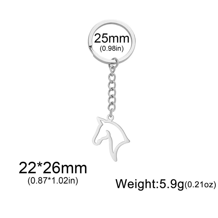 Horeto | Stainless Steel Horse Head Keychain 5