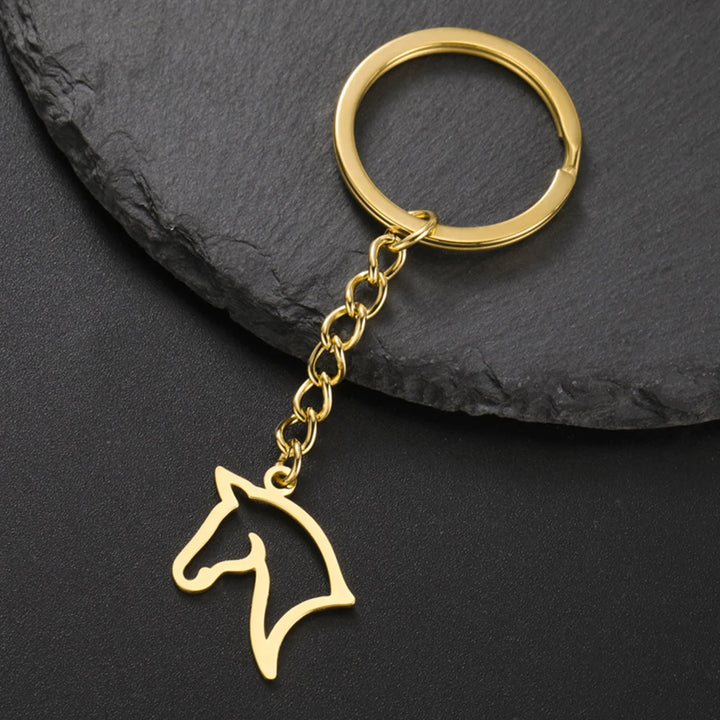 Horeto | Stainless Steel Horse Head Keychain 6