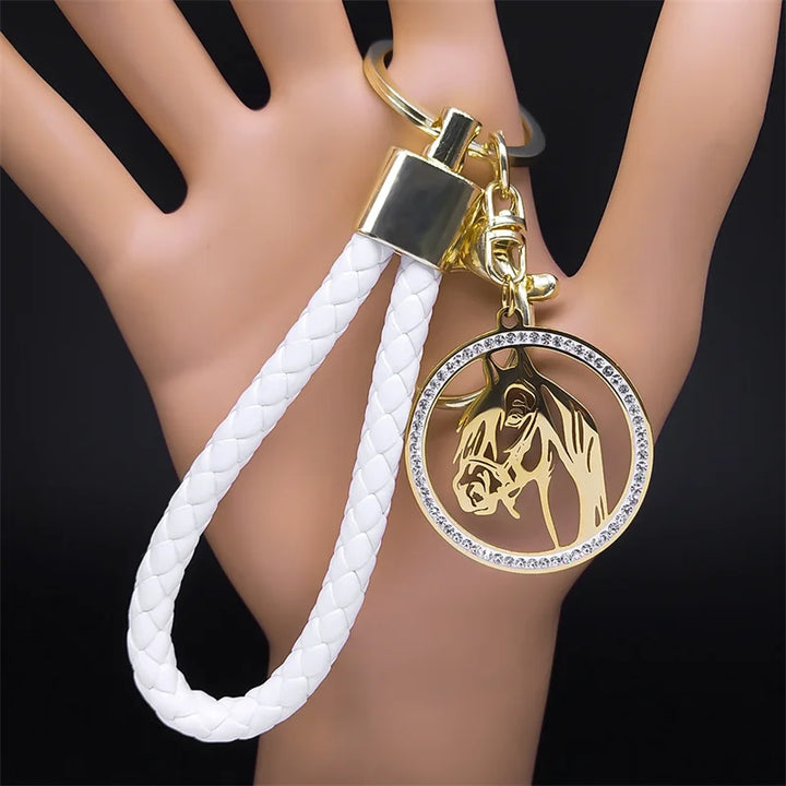 Horsel | Horse Head Crystal Stainless Steel Keychain 0